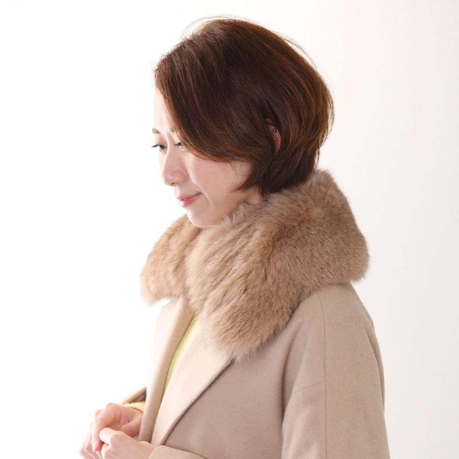 sankyo shokai つけ襟 ファー 襟留め付き レディース ふわふわ ボリューム 暖かい 可愛い 普段使い きれいめ 裏地付き ギフト プレゼント (01000052r)