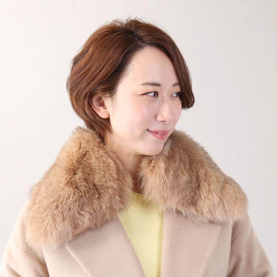 sankyo shokai つけ襟 ファー 襟留め付き レディース ふわふわ ボリューム 暖かい 可愛い 普段使い きれいめ 裏地付き ギフト プレゼント (01000052r) - 画像 (5)