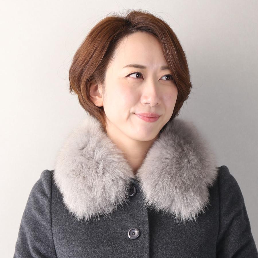 sankyo shokai つけ襟 ファー 襟留め付き レディース ふわふわ ボリューム 暖かい 可愛い 普段使い きれいめ 裏地付き ギフト プレゼント (01000052r) - 画像 (4)