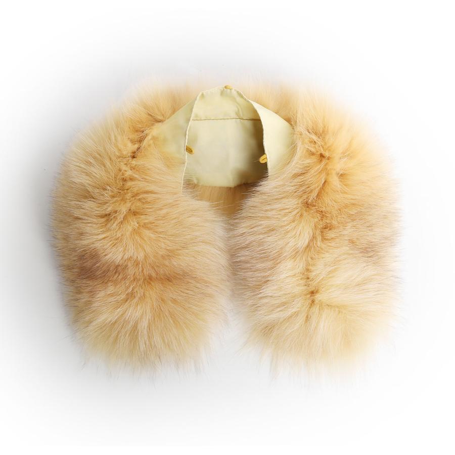 sankyo shokai つけ襟 ファー 襟留め付き レディース ふわふわ ボリューム 暖かい 可愛い 普段使い きれいめ 裏地付き ギフト プレゼント (01000052r) - 画像 (2)