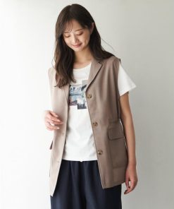 ikka さらっとウエストドロストジレ