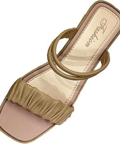 サンダル レディース スクエアトゥ シンプル スライドサンダル かわいい コンフォート ベーシック( ベージュ,  25.0 cm)