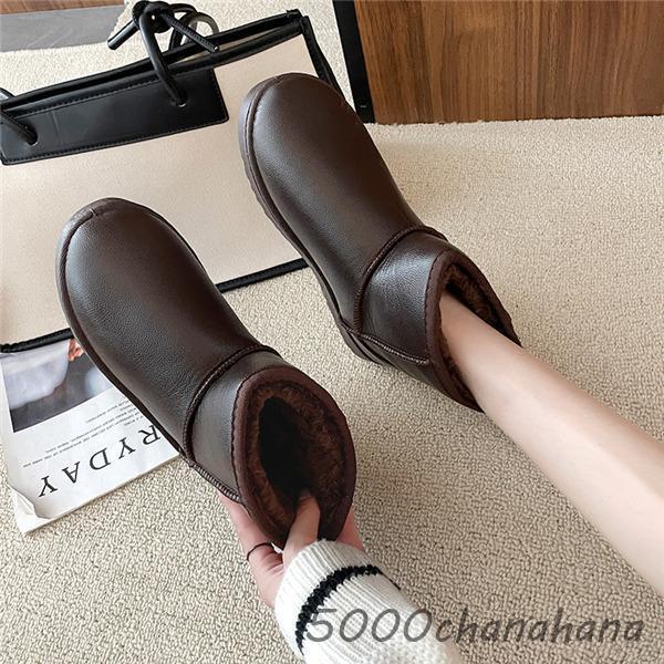 ムートンブーツ ショートブーツ レディース 裏起毛 撥水 フラット 雪靴 スノーブーツ ボアシューズ カジュアル 滑り止め 履きやすい 冬物 快適 - 画像 (3)