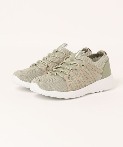 moz スニーカー moz(モズ)超軽量ニットゴム紐レースアップスニーカー レディース - 画像 (4)