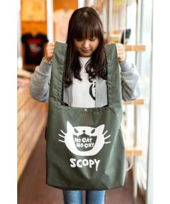 猫 マルシェバッグ NO CAT CRY ( オリーブ ) ネコ ねこ 猫柄 雑貨 お買い物 エコバッグ - メール便 SCOPY スコーピー