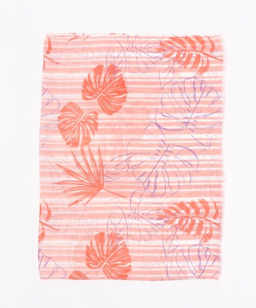 GGD ストール マフラー ボタニカル柄ストライプUVストール レディース - 画像 (3)