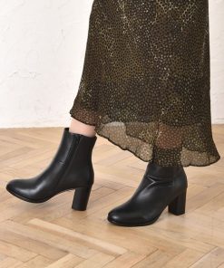 ALPHA CUBIC ブーツ リアルレザー サイドジップショートブーツ レディース