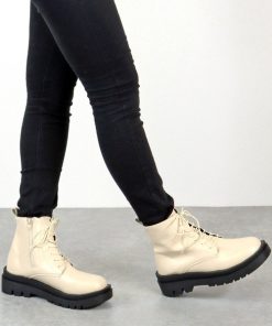 LibertyDoll ブーツ LIBERTYDOLL / 「超軽量」スクエアトゥトラックソールレースアップブーツ (9081) コンバットブーツ ショートブーツ レディース