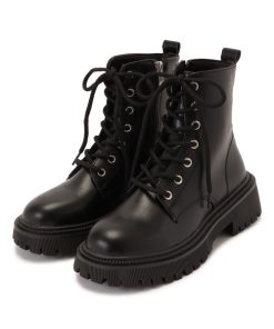 Lace Ladies ブーツ 厚底レースアップショートブーツ レディース