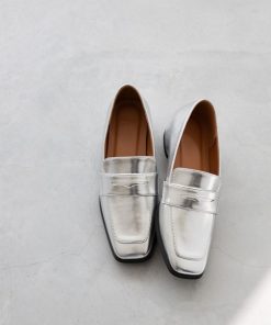 menue ローファー スクエアトゥ 3cmヒール コインローファー レディース