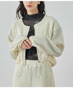 ANAP ブルゾン アウター ジャガードカットブルゾン「セットアップ対応」 レディース