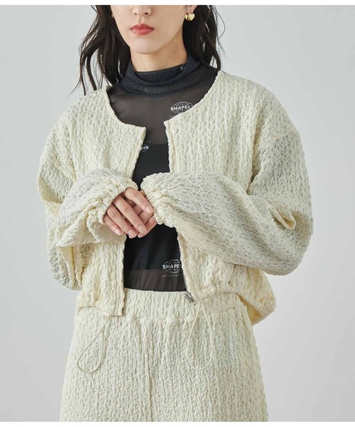 ANAP ブルゾン アウター ジャガードカットブルゾン「セットアップ対応」 レディース