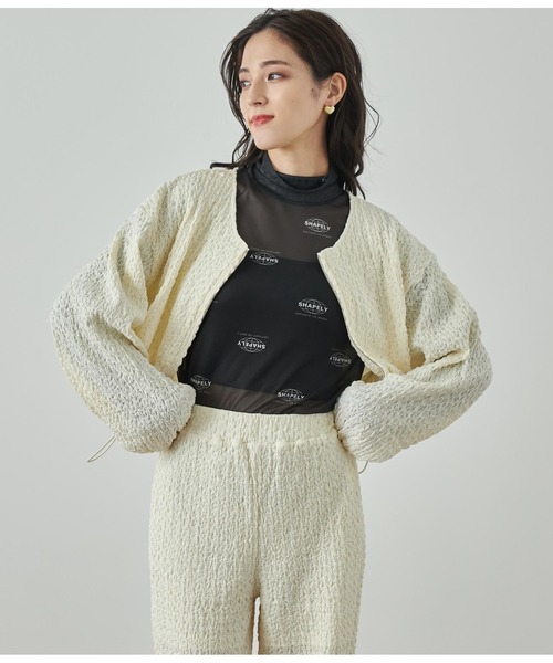 ANAP ブルゾン アウター ジャガードカットブルゾン「セットアップ対応」 レディース - 画像 (3)