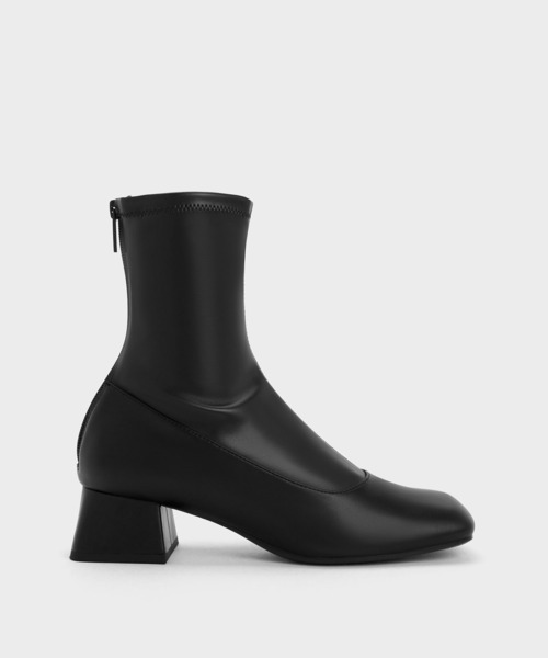 CHARLES & KEITH ブーツ トラペーズブロックヒールアンクルブーツ レディース - 画像 (2)