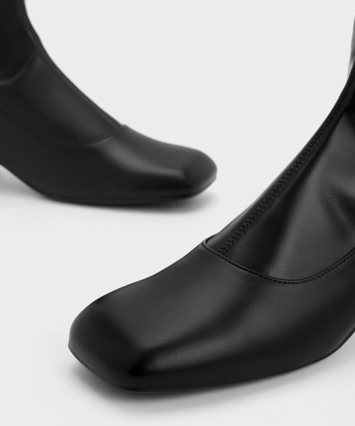 CHARLES & KEITH ブーツ トラペーズブロックヒールアンクルブーツ レディース - 画像 (6)