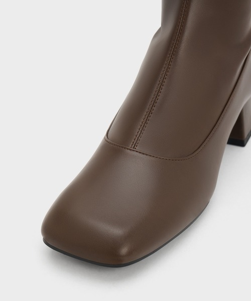 CHARLES & KEITH ブーツ トラペーズブロックヒールアンクルブーツ レディース - 画像 (9)