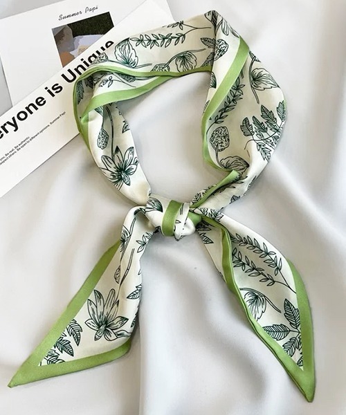 ad thie スカーフ バンダナ ボタニカル柄 ナロースカーフ レディース - 画像 (4)