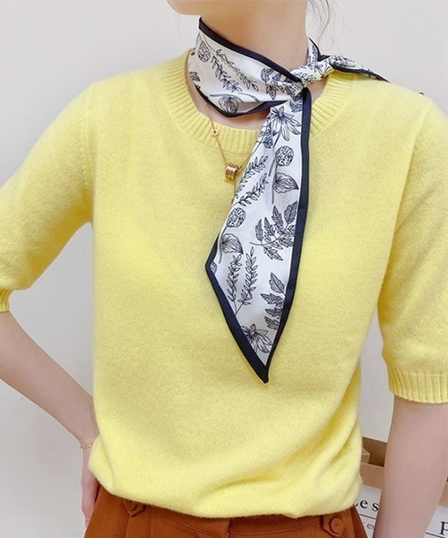 ad thie スカーフ バンダナ ボタニカル柄 ナロースカーフ レディース - 画像 (6)