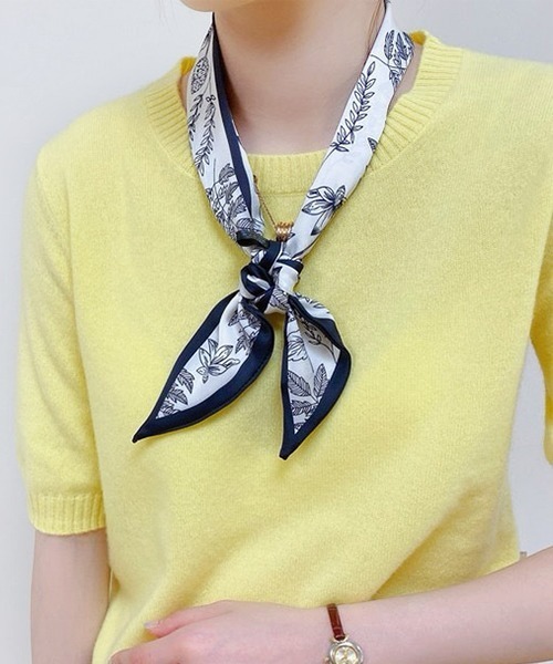 ad thie スカーフ バンダナ ボタニカル柄 ナロースカーフ レディース - 画像 (7)