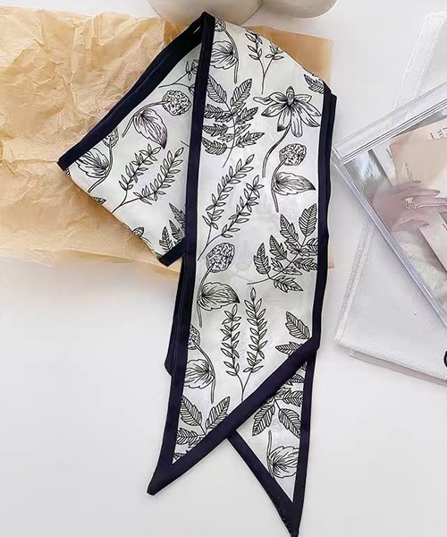 ad thie スカーフ バンダナ ボタニカル柄 ナロースカーフ レディース - 画像 (8)