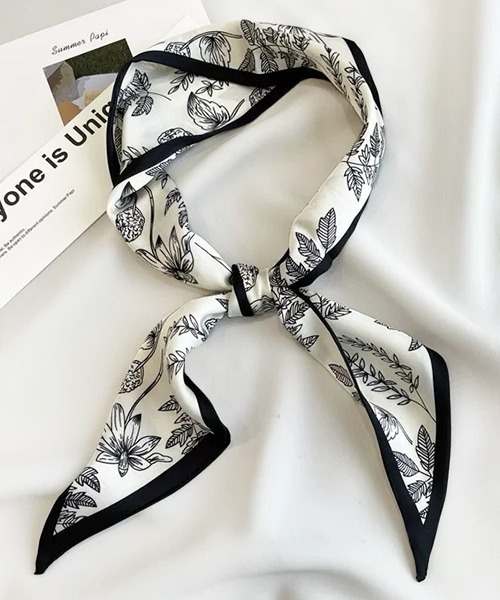 ad thie スカーフ バンダナ ボタニカル柄 ナロースカーフ レディース - 画像 (9)