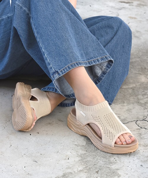 moz サンダル moz(モズ)厚底ニットスポーツサンダル レディース - 画像 (3)