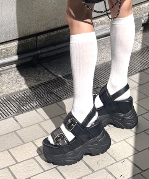 R&E サンダル 「R&E」厚底ラバーWベルトサンダル レディース - 画像 (5)