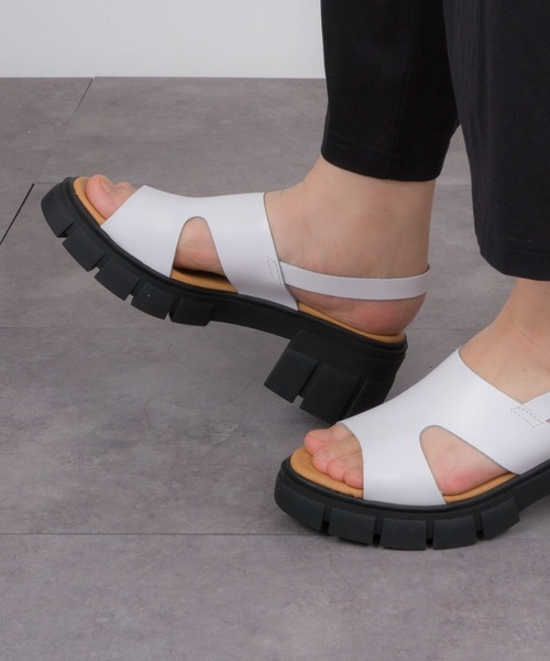 サンダル 「VINILO/ヴィニーロ」レザー厚底サンダル ミュールサンダル レディース - 画像 (2)