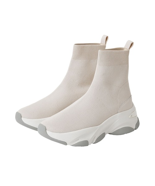 +diana ブーツ 「撥水加工」軽量ニットソックススニーカー レディース - 画像 (2)