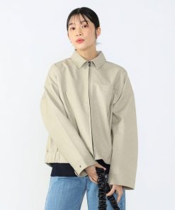 BEAMS HEART ブルゾン アウター フェイクレザー ジップブルゾン（S〜M） レディース