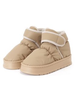 Lace Ladies ブーツ 厚底 ベルクロ ボア キルティング ショート スノーブーツ レディース