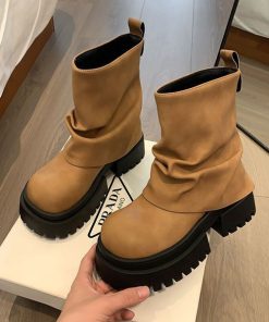 lilful ブーツ 厚底ショートエンジニアブーツ レディース