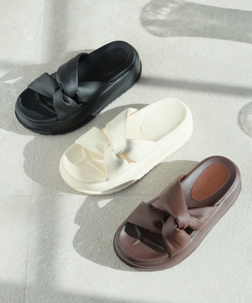 VIVIAN サンダル 厚底サイドクロスデザインサンダル レディース - 画像 (6)