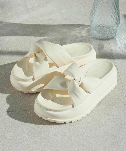 VIVIAN サンダル 厚底サイドクロスデザインサンダル レディース - 画像 (7)