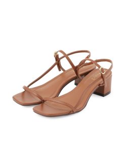 grove サンダル 「細めのストラップでトレンド感」スリムストリングヒールサンダル レディース