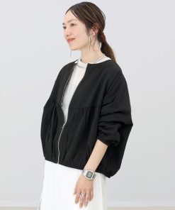 Aletta vita ブルゾン アウター ギャザー切替コクーンブルゾン レディース