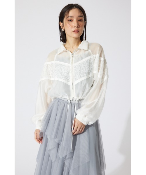 rienda ブルゾン アウター レースコンビシアーブルゾン シアートップス レディース - 画像 (4)