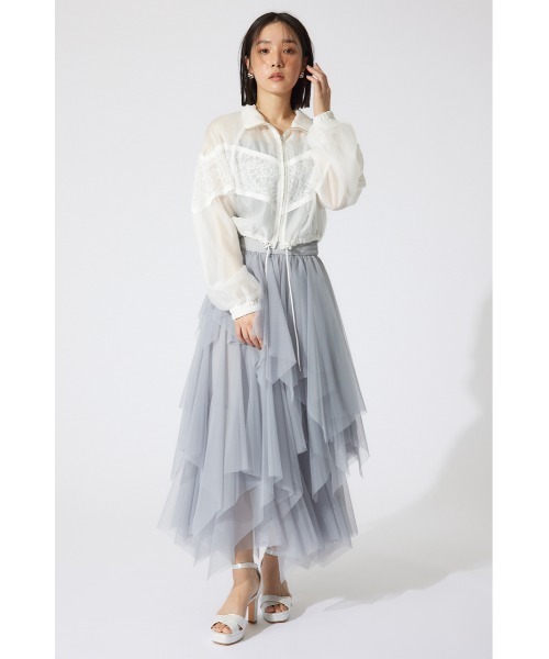 rienda ブルゾン アウター レースコンビシアーブルゾン シアートップス レディース - 画像 (6)