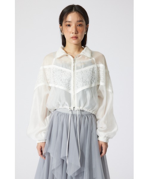 rienda ブルゾン アウター レースコンビシアーブルゾン シアートップス レディース - 画像 (8)