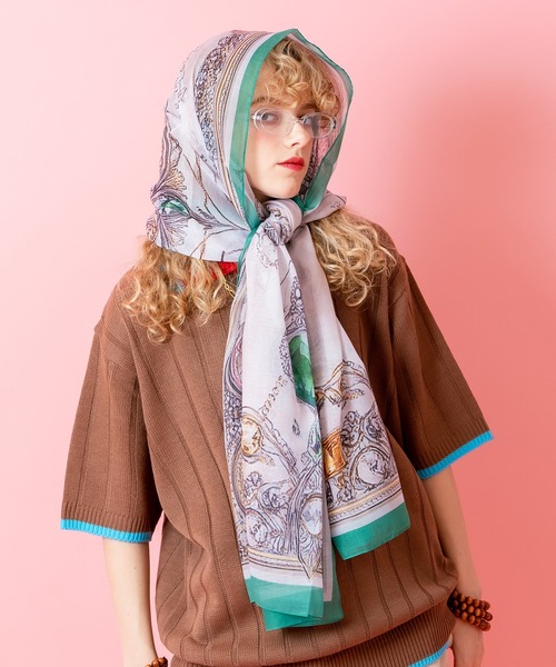 ankoROCK スカーフ バンダナ an meets zakka レトロクラシックパターン大判スカーフ(75cm×175cm) レディース メンズ - 画像 (3)