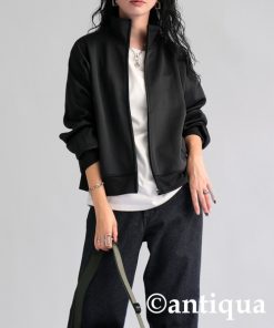 antiqua 「antiqua」 ジップアップブルゾン FREE ブラック レディース