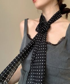 ストール マフラー Nia(ニア)/バラコサージュ付き ドット柄シースルーストール レディース