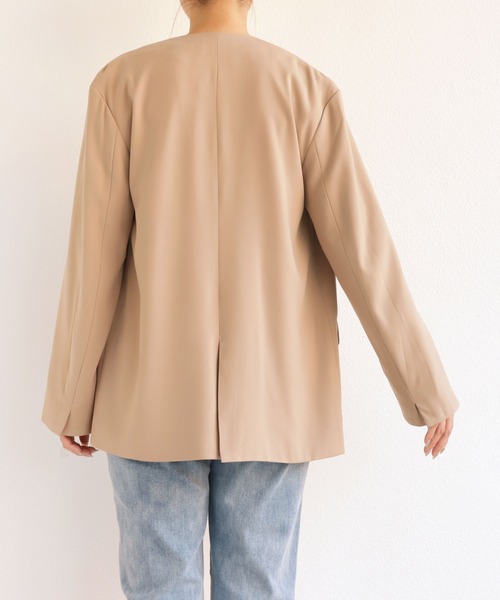 andme 「andme」 ノーカラージャケット M ダークベージュ レディース - 画像 (7)