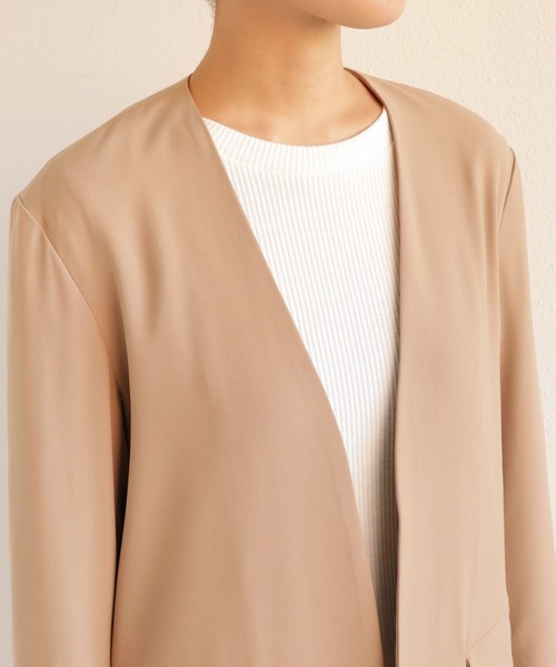andme 「andme」 ノーカラージャケット M ダークベージュ レディース - 画像 (8)