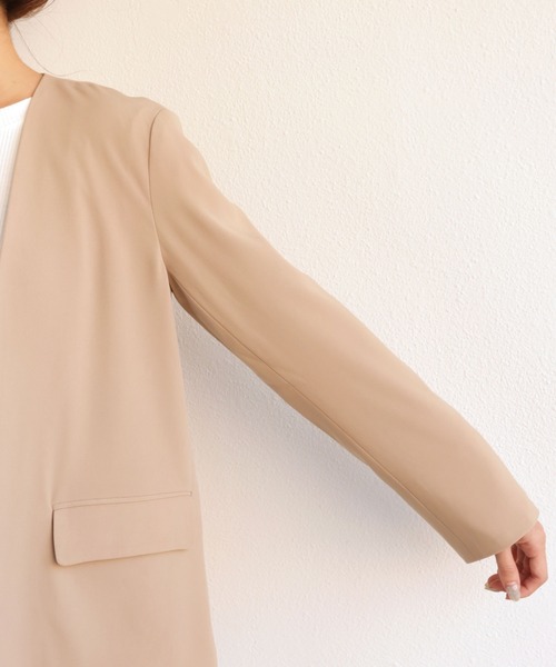 andme 「andme」 ノーカラージャケット M ダークベージュ レディース - 画像 (9)