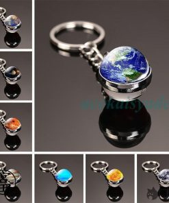 宇宙キーホルダー キーホルダー 雑貨 球形 太陽系 銀河 カラフル ガラス シンプル おしゃれ バリエーション豊富