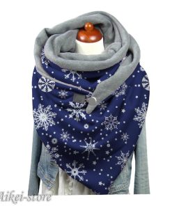 ストール マフラー レディース メンズ 三角形 ペイズリー柄 ノルディック柄 雪 結晶 タイダイ 防寒 あったか 留め具付き 秋冬 カジュアル おしゃ