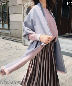 大判ストール 大判ショール マフラー リバーシブル 羽織り ひざ掛け 肩掛け レディース おしゃれ フリンジ カジュアル シンプル 無地 バイカラー