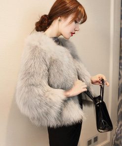 【特価】ファーコート フォックスファーコート ファージャケット レディース冬 40代 エコ フェイクフォックス 毛皮ショット丈 モコモコ
