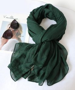 数量限定 深緑 リネン風 大判 ストール ショール 無地 ナチュラル シンプル レディース 春夏 秋冬 冷房対策 日焼け対策 旅行 オフィス カジュアル